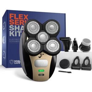 FlexSeries Electric Head & Body Hair Shaver - Mens Cordless Rechargeable Wet/Dry